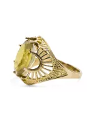 14-кв Желтое золото Желтый перидот Кольцо Винтаж изделия vrc003y